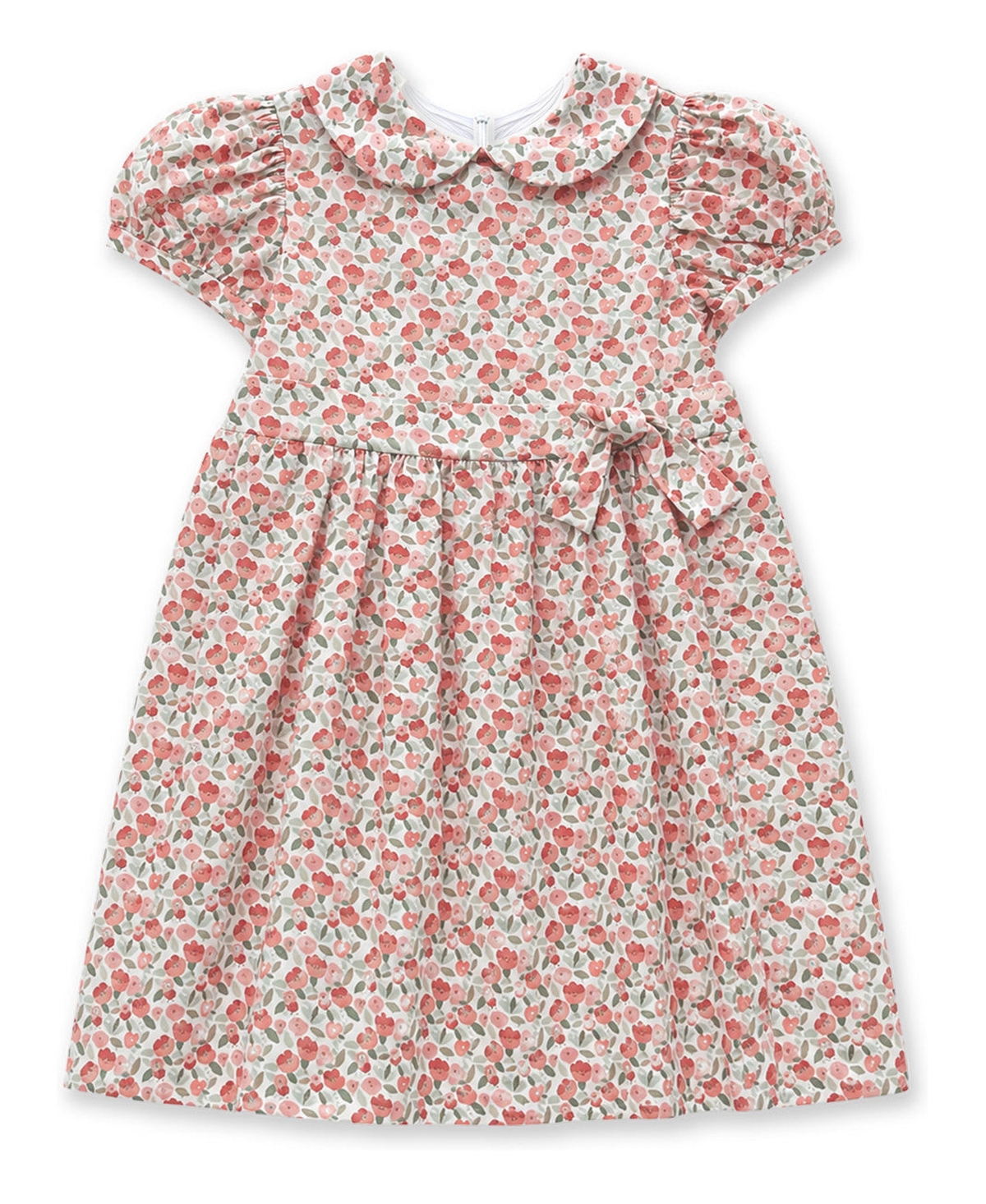 Florence Eiseman Girls' 4-16 Floral Knee-Length Shirred Dress