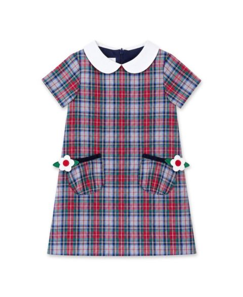 Платье Florence Eiseman Plaid Short-Sleeve A-Line Dress для девочек, цвет: Серый разноцветный клетчатый
