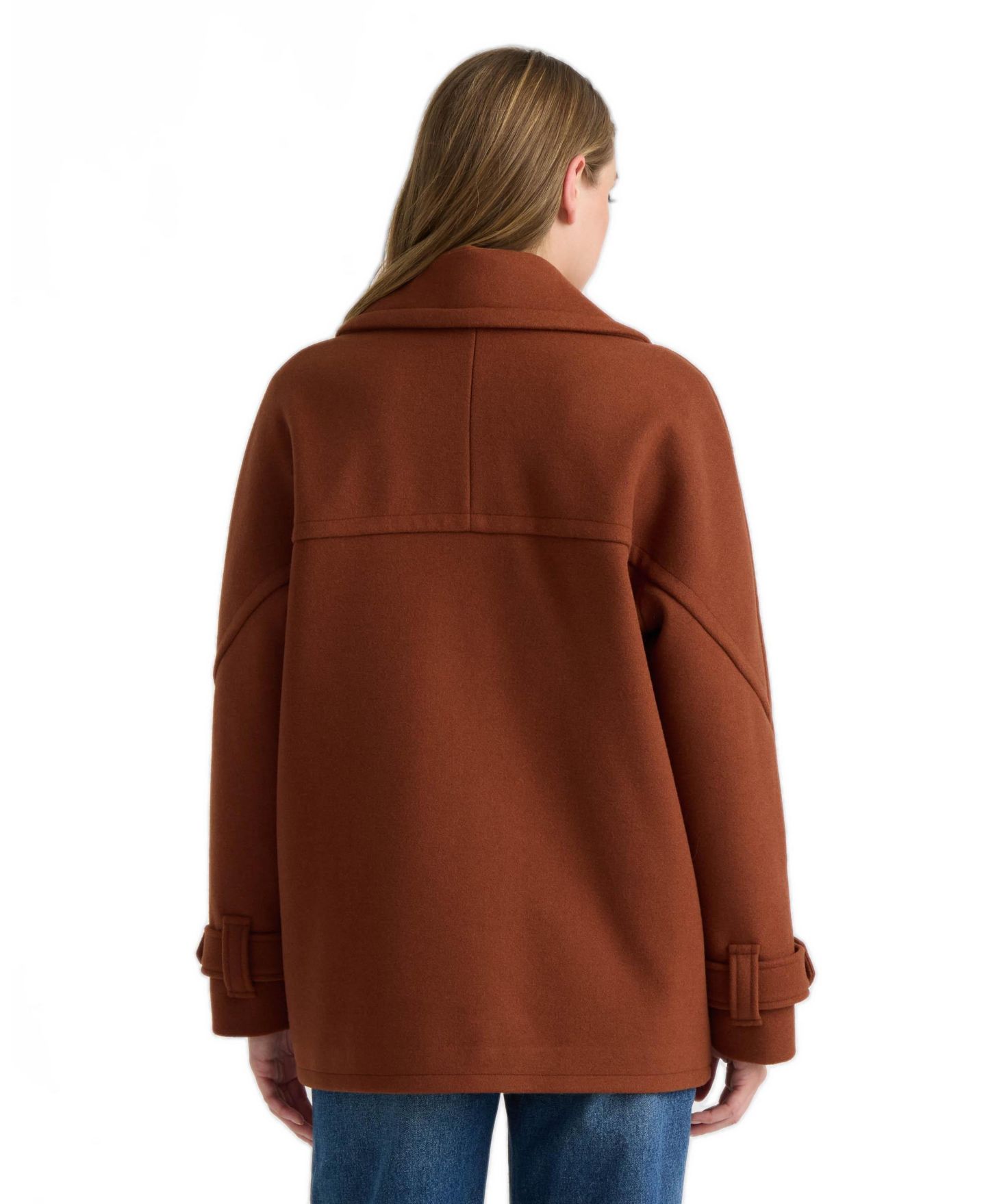 Женское пальто NVLT Faux Wool Db Short Coat with Large Notch Collar and Cuff Tab, цвет: Карамельный — фото 2