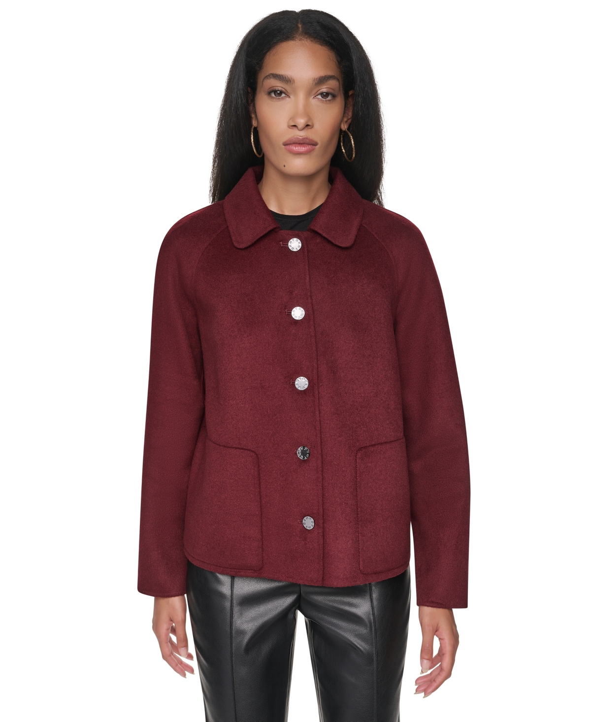 Dkny Women's Wool-Blend Button-Front Shirt Jacket