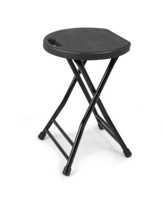 Folding Stool With Handle Non-slip Feet Indoor Outdoor Portable Seat