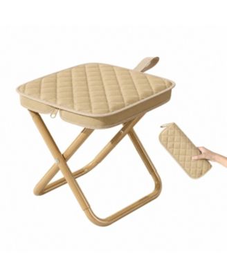 Foldable Stool Carbon Steel Collapsible Pocket Chair Camping Hiking