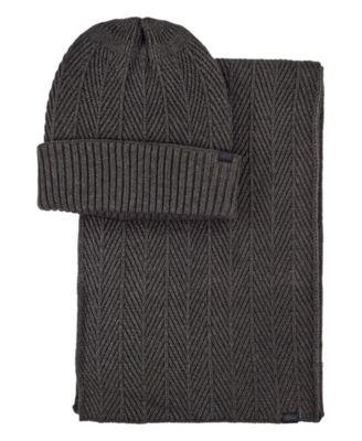 Herringbone Beanie and Scarf, 2-Piece Set