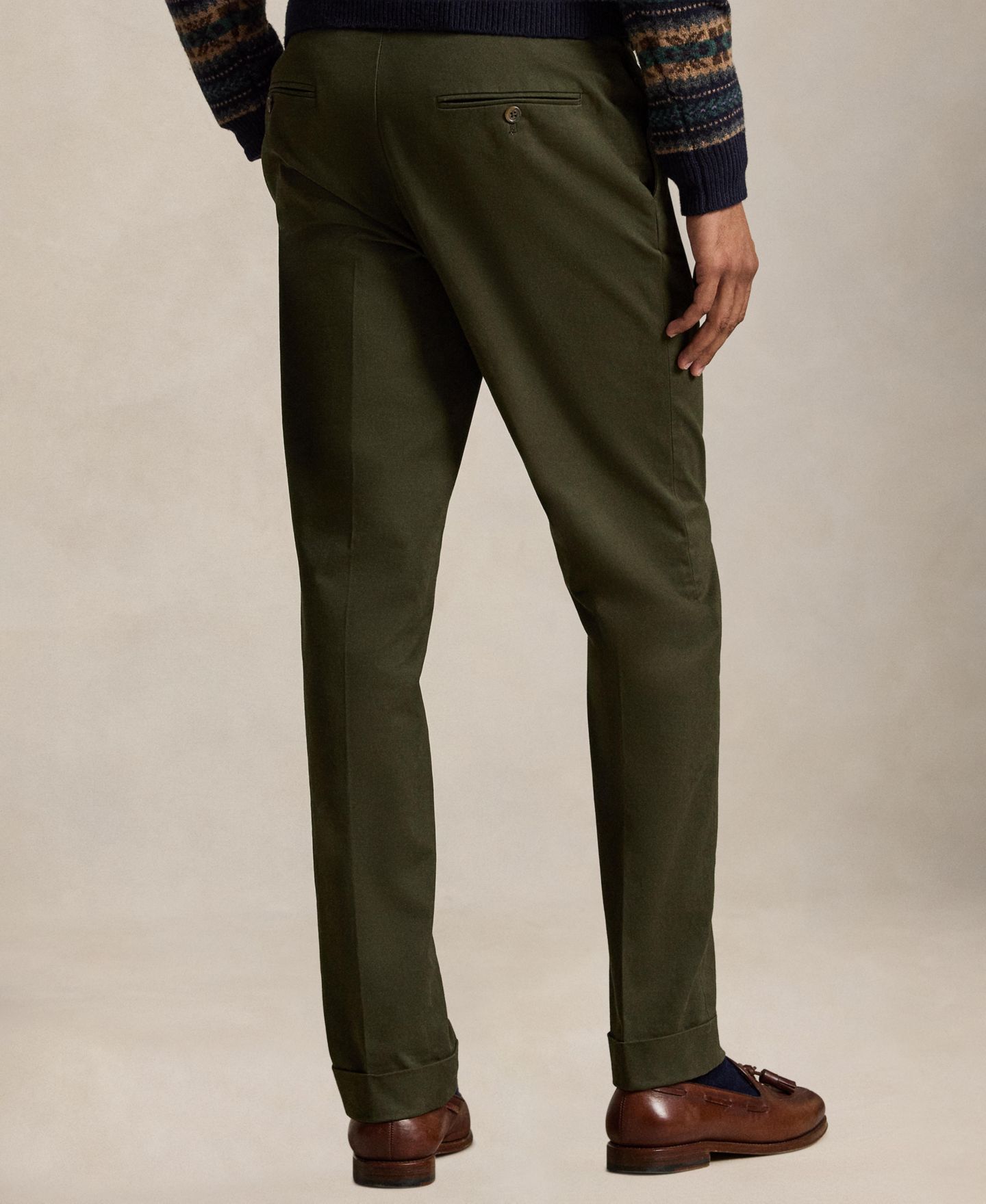 Мужские брюки Polo Ralph Lauren Stretch Chino Suit Trousers, цвет: Зелёный — фото 4