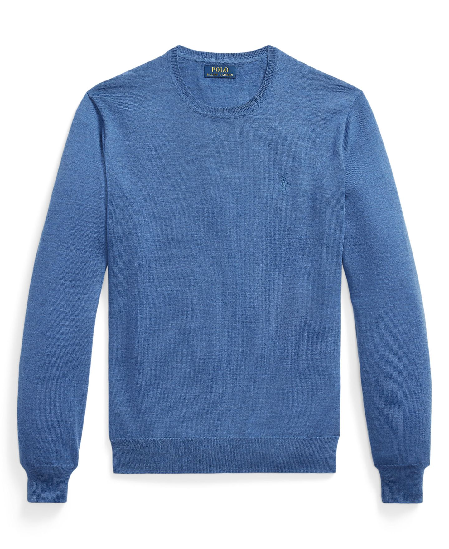 Мужской свитер Polo Ralph Lauren Regular-Fit Lightweight Crewneck, цвет: Синий меланжевый — фото 4