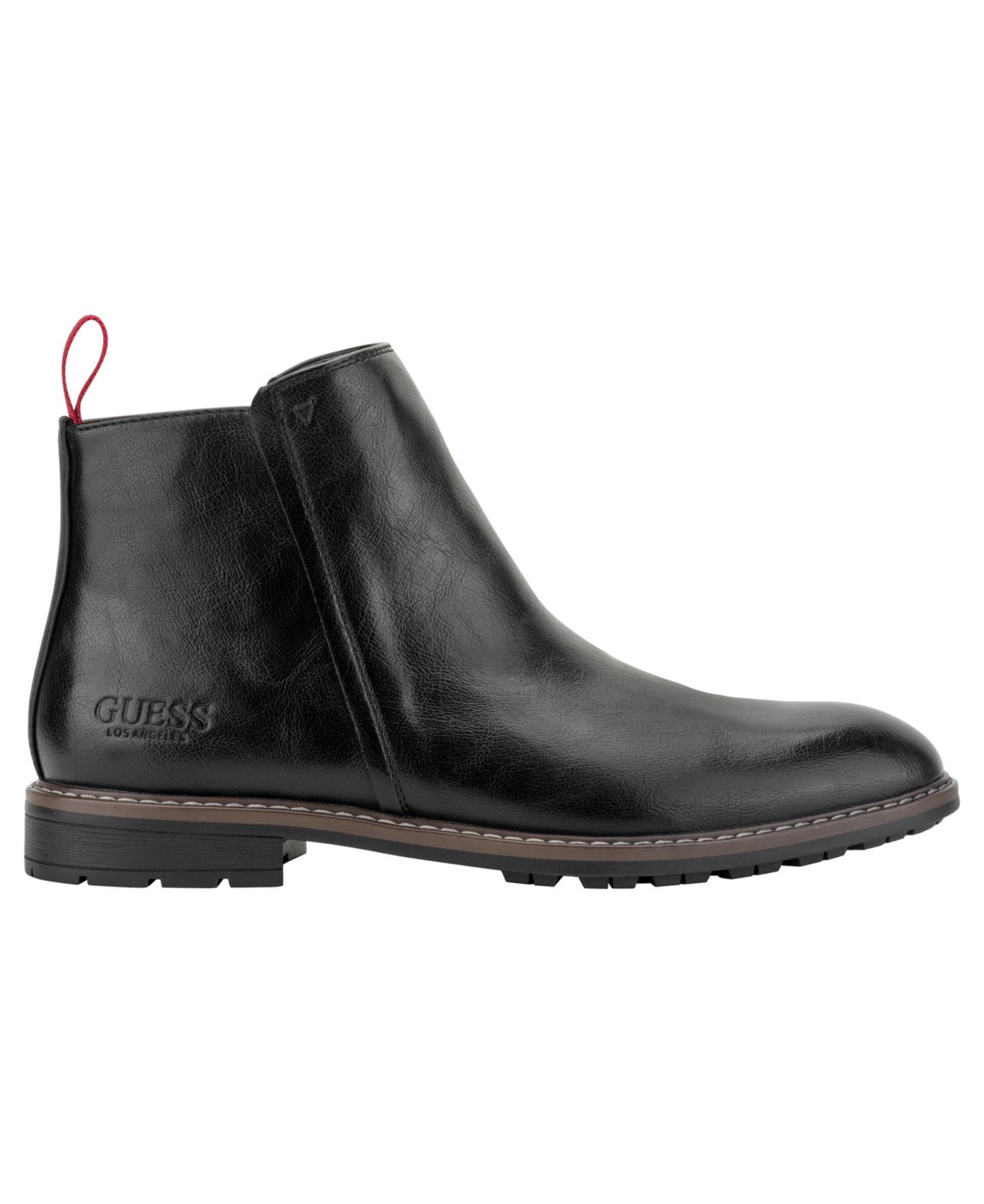 Мужские ботинки GUESS Daming Faux Leather Ankle Round-Toe, цвет: Чёрный — фото 2