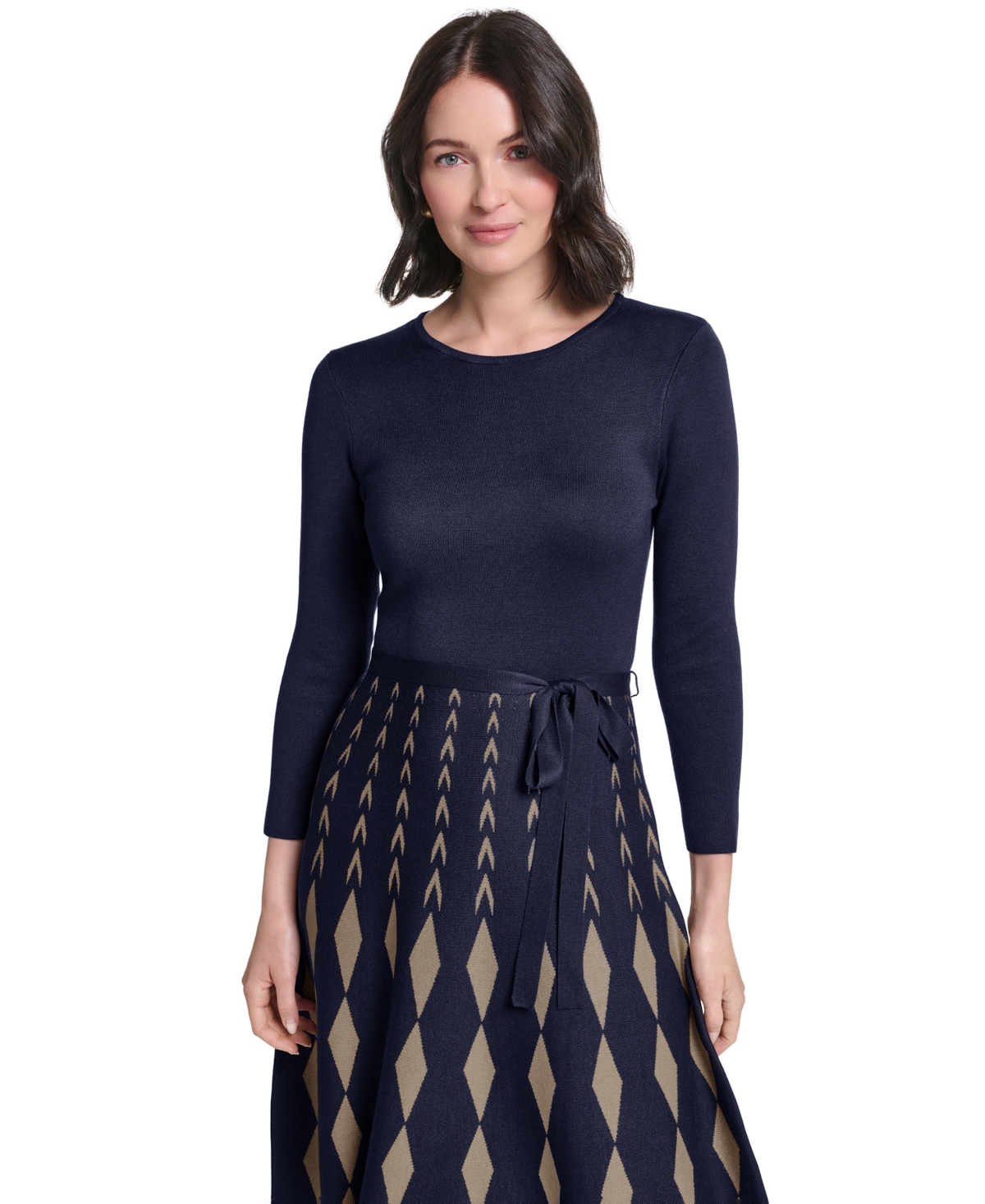 Jessica Howard Women's 3/4 Sleeve Fit & Flare Dress