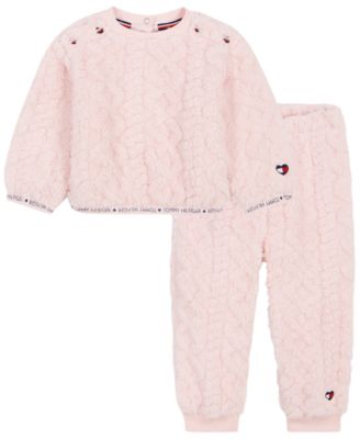 Baby Girls' Long-Sleeve Sherpa Top and Pants, 2-Piece Set