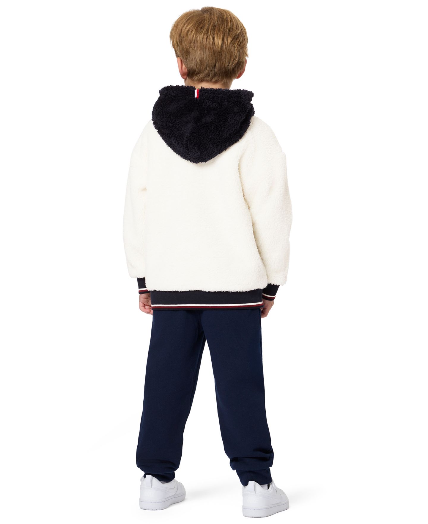 Комплект Tommy Hilfiger Sherpa Hooded Fleece Hoodie and Joggers, 2-Piece Set для мальчиков-малышей, цвет: Ванильный / Тёмно-синий — фото 4