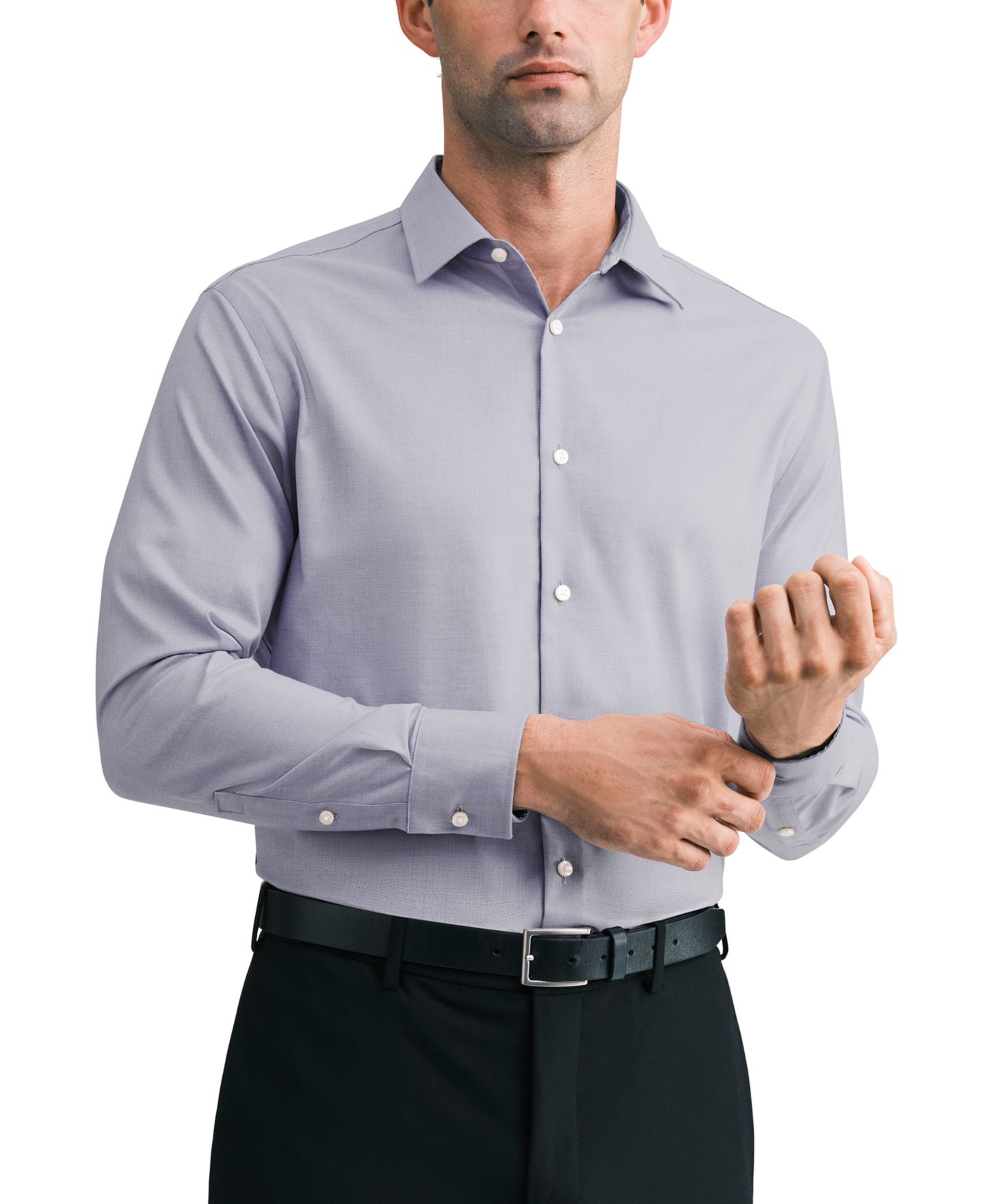 Мужская рубашка Calvin Klein Cotton Stretch Regular-Fit Dress Shirt, цвет: Лавандовый — фото 1
