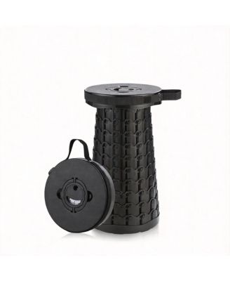 Collapsible Folding Camping Stool Telescoping Adjustable Height