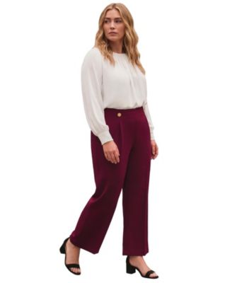Plus Size Cool Hand Wide-Leg High-Rise Side-Zip Trousers