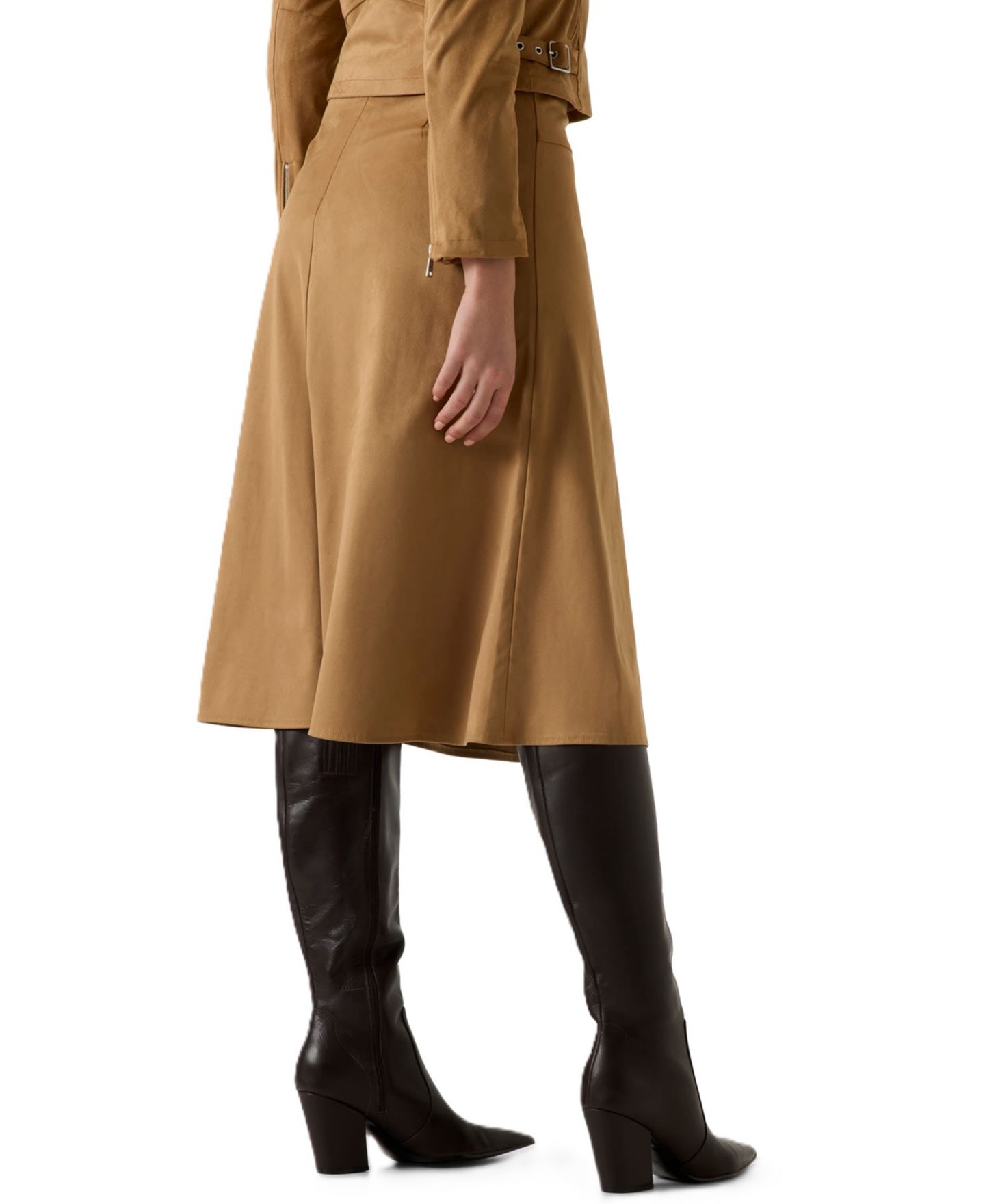 Женская куртка GUESS Jennie Moto Faux-Suede Cropped, цвет: Глубокий песочный — фото 6