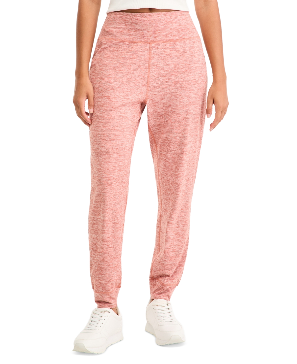 Calvin Klein Performance Women's Soft Melange Pull-On Ankle-Length Joggers - Canyon Rose Heather