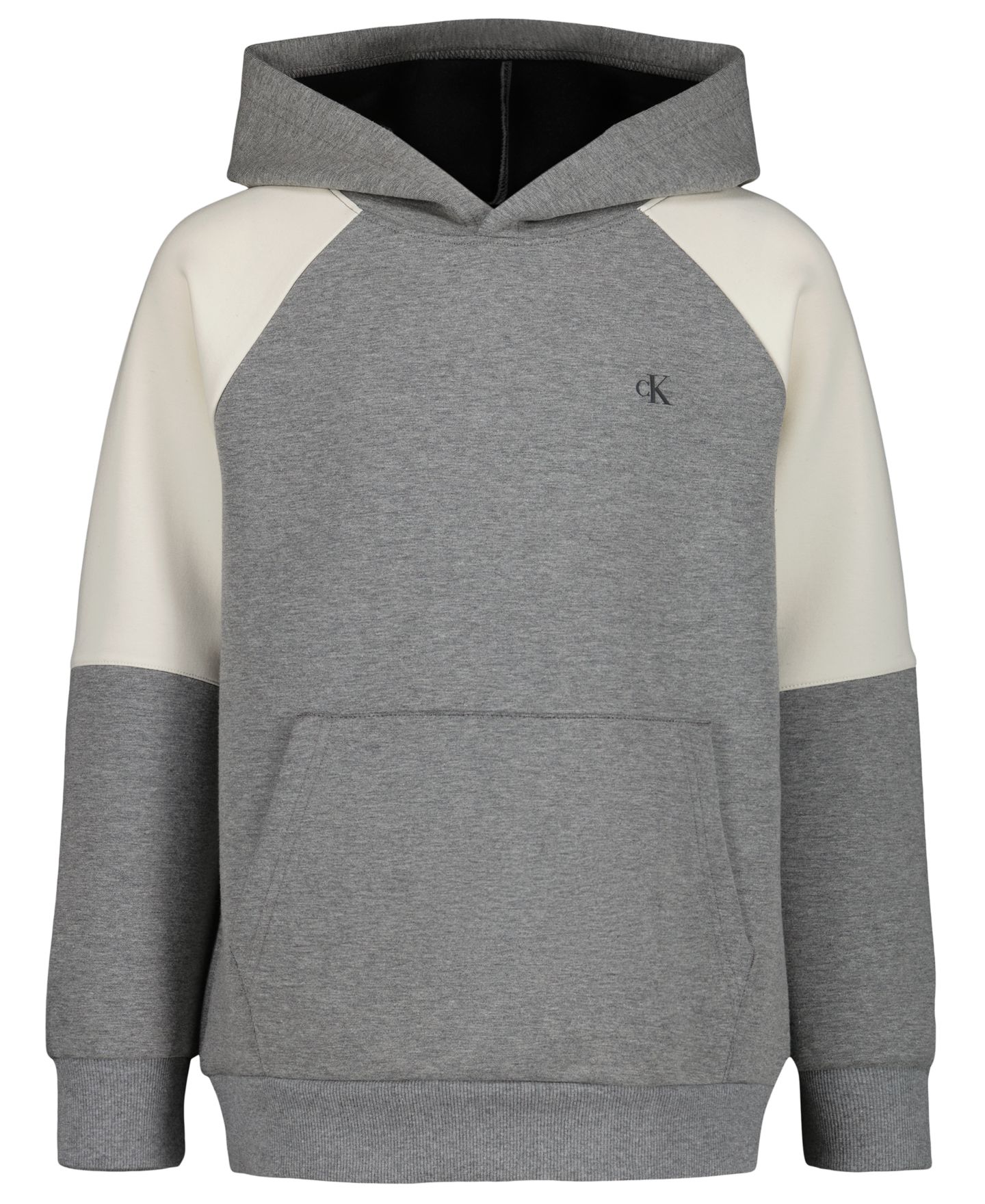 Худи Calvin Klein Colorblock Raglan Fleece для мальчиков, цвет: Средний серый меланжевый — фото 5