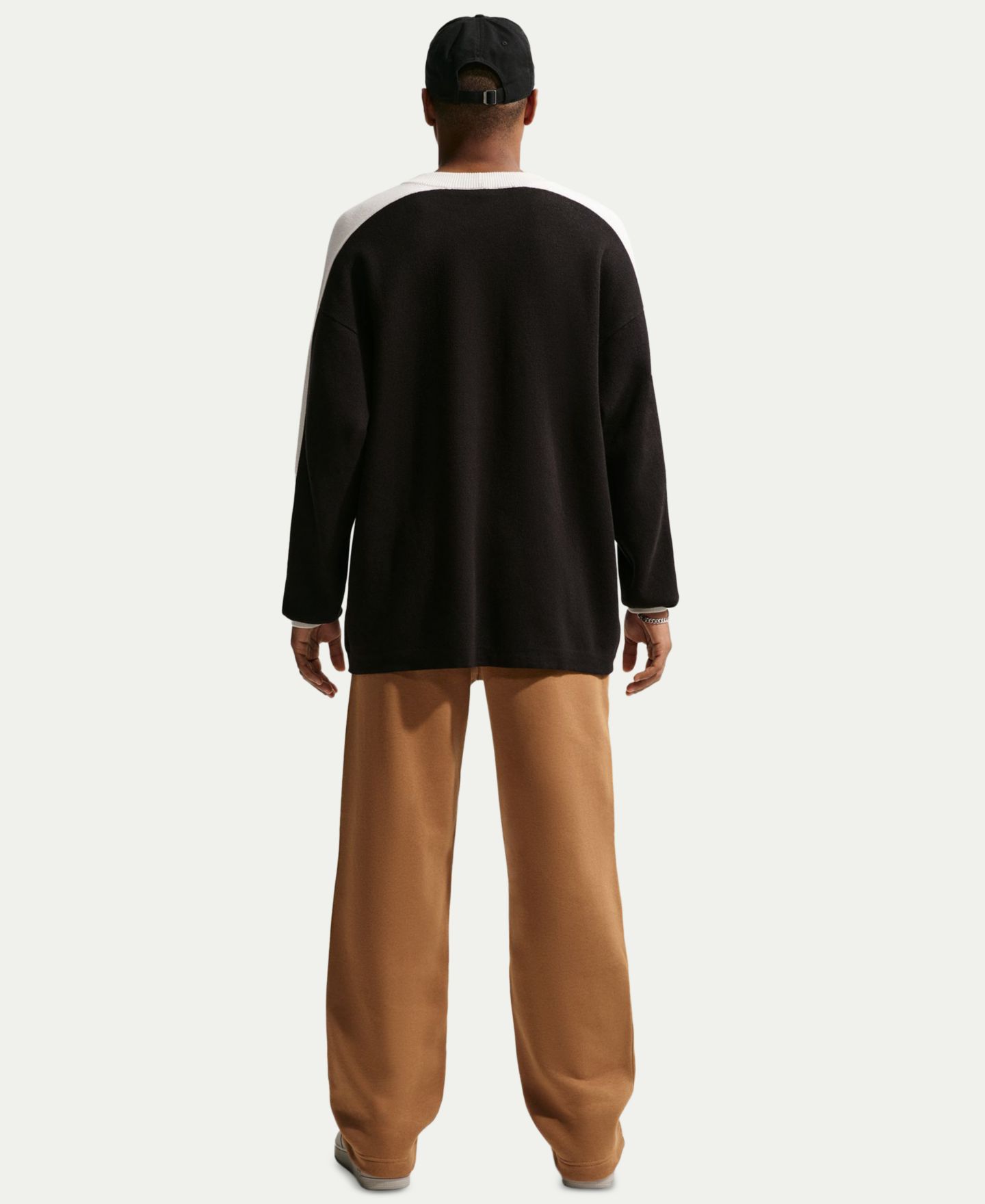 Мужские брюки Nike Club Brushed Fleece Open Hem, цвет: Коричневый / Белый — фото 6