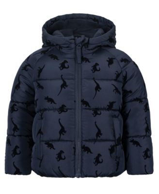 Baby Boys' Dinosaur Flocked Fleece-Lined Puffer Jacket