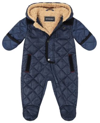 Baby Boys' Barn Quilt Quilted Sherpa-Lined One-Piece Snowsuit