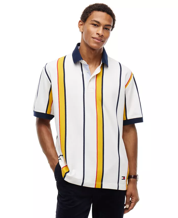 Men's American Icons Stripe Polo Cotton Piqu&eacute; Classic-Fit Polo Shirt