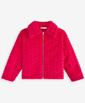 Toddler Girls' 12M-5T Heart Faux-Fur Jacket