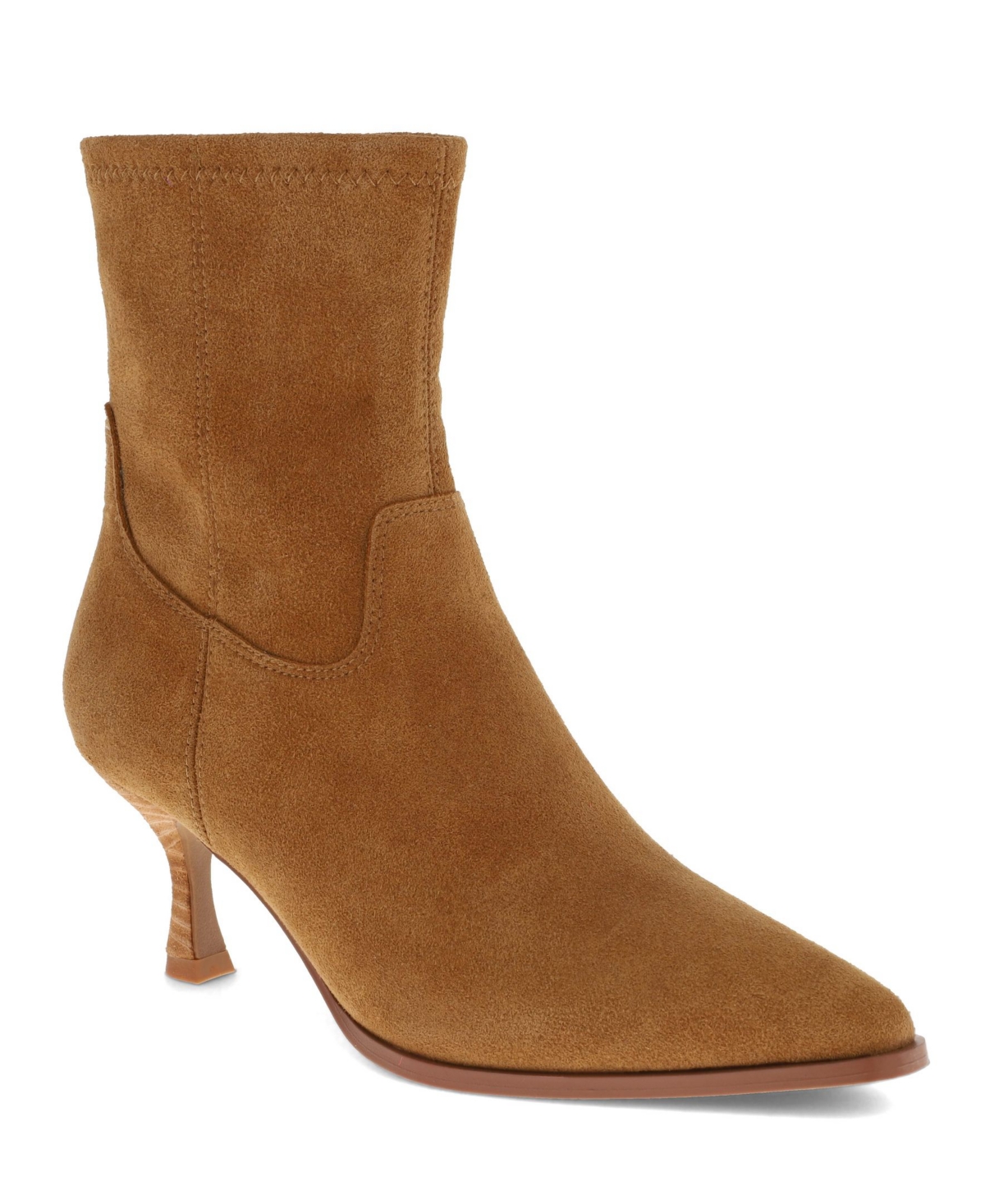 Mia Women's Aletta Pointed Toe Kitten Heel Dress Booties - Tan