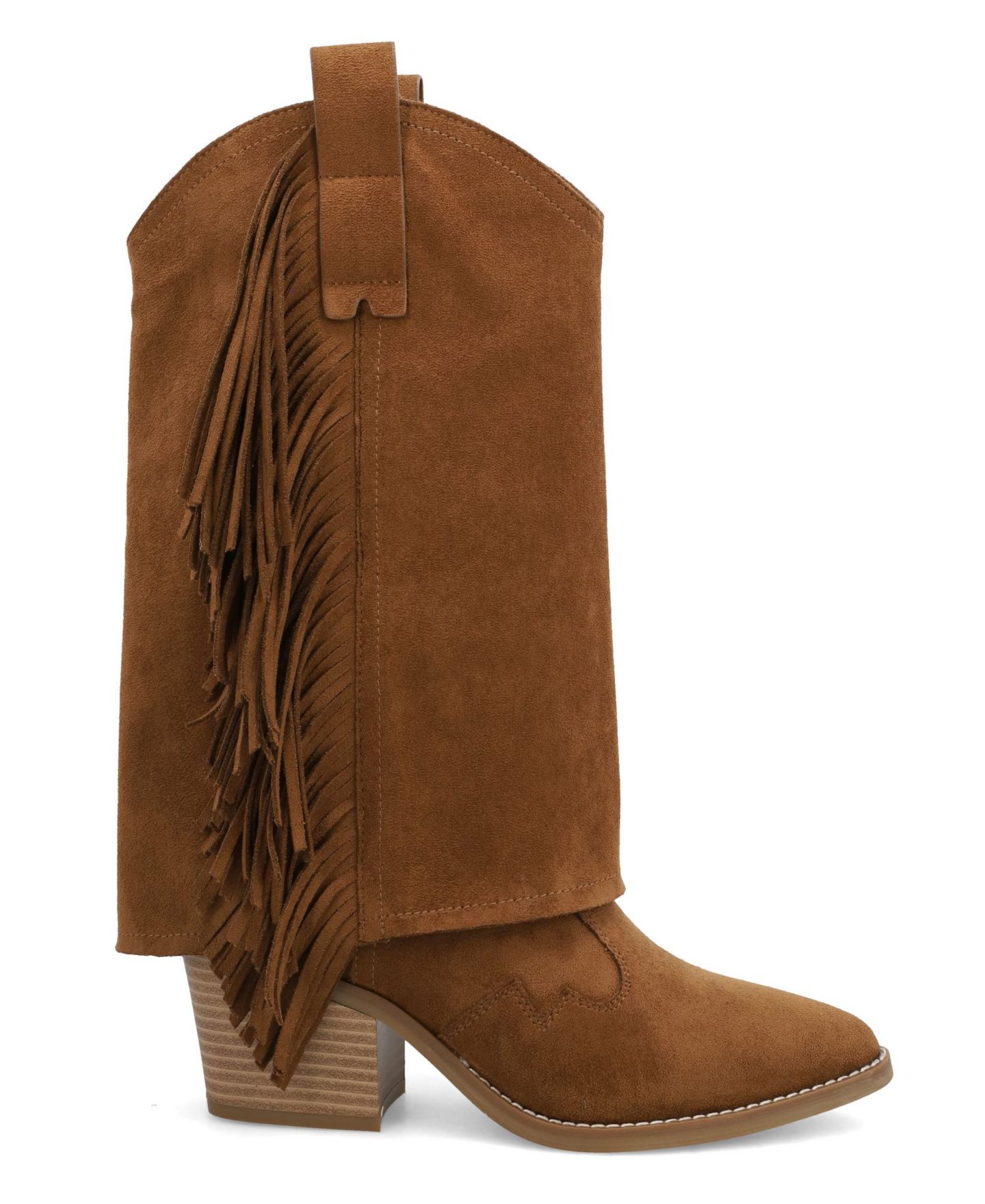 Женские ботинки MIA Cordell Fringe Pointed Toe Block Heel, цвет: Коньячный — фото 2