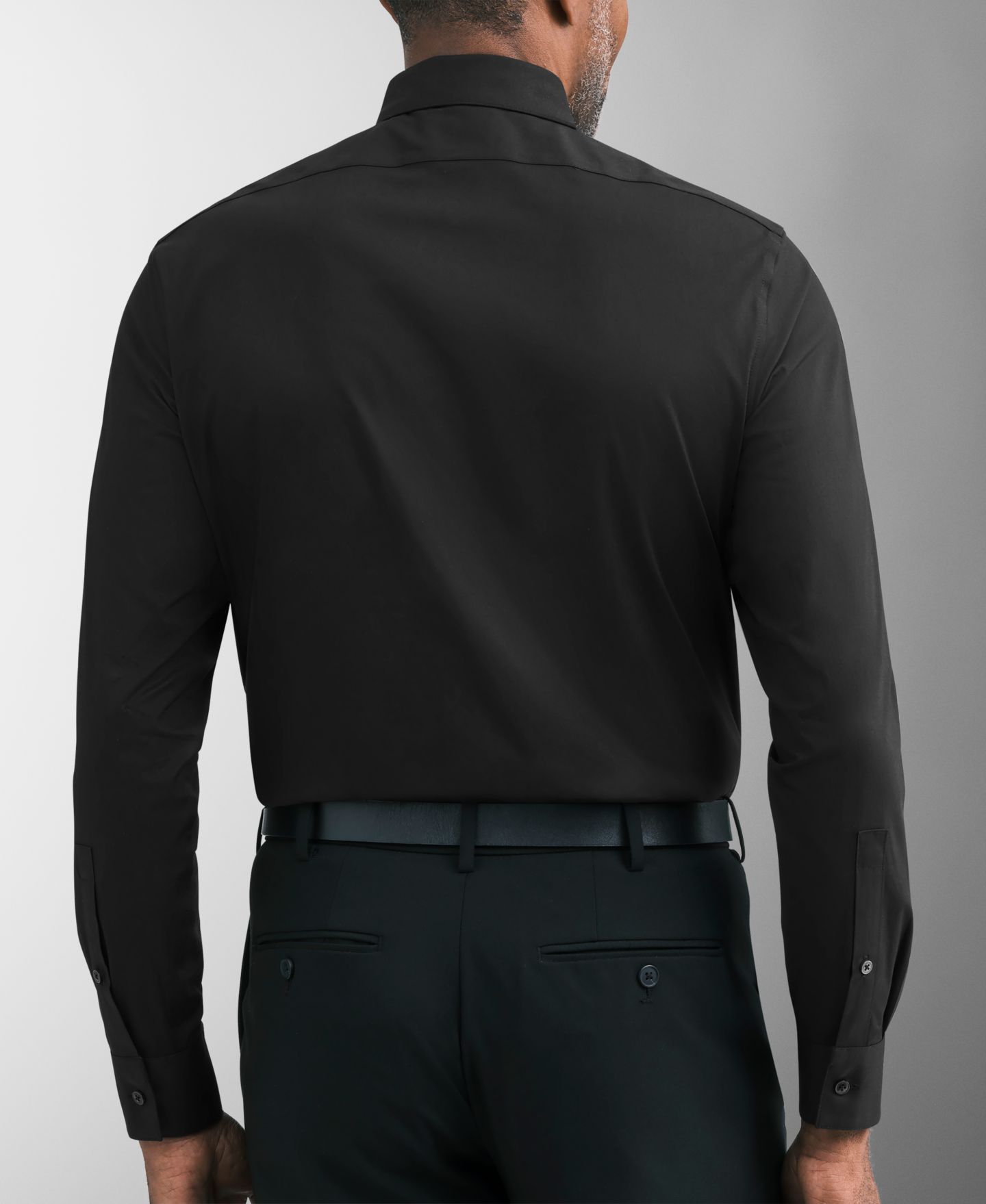 Мужская рубашка Calvin Klein Tailored Occasion Slim-Fit Stretch Pique Bib Dress Shirt, цвет: Чёрный — фото 2