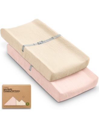 Lyra Muslin Changing Pad Cover for Baby Girls, Boys, Soft Muslin Cotton Diaper Changing Table Cover Sheets, 32x16