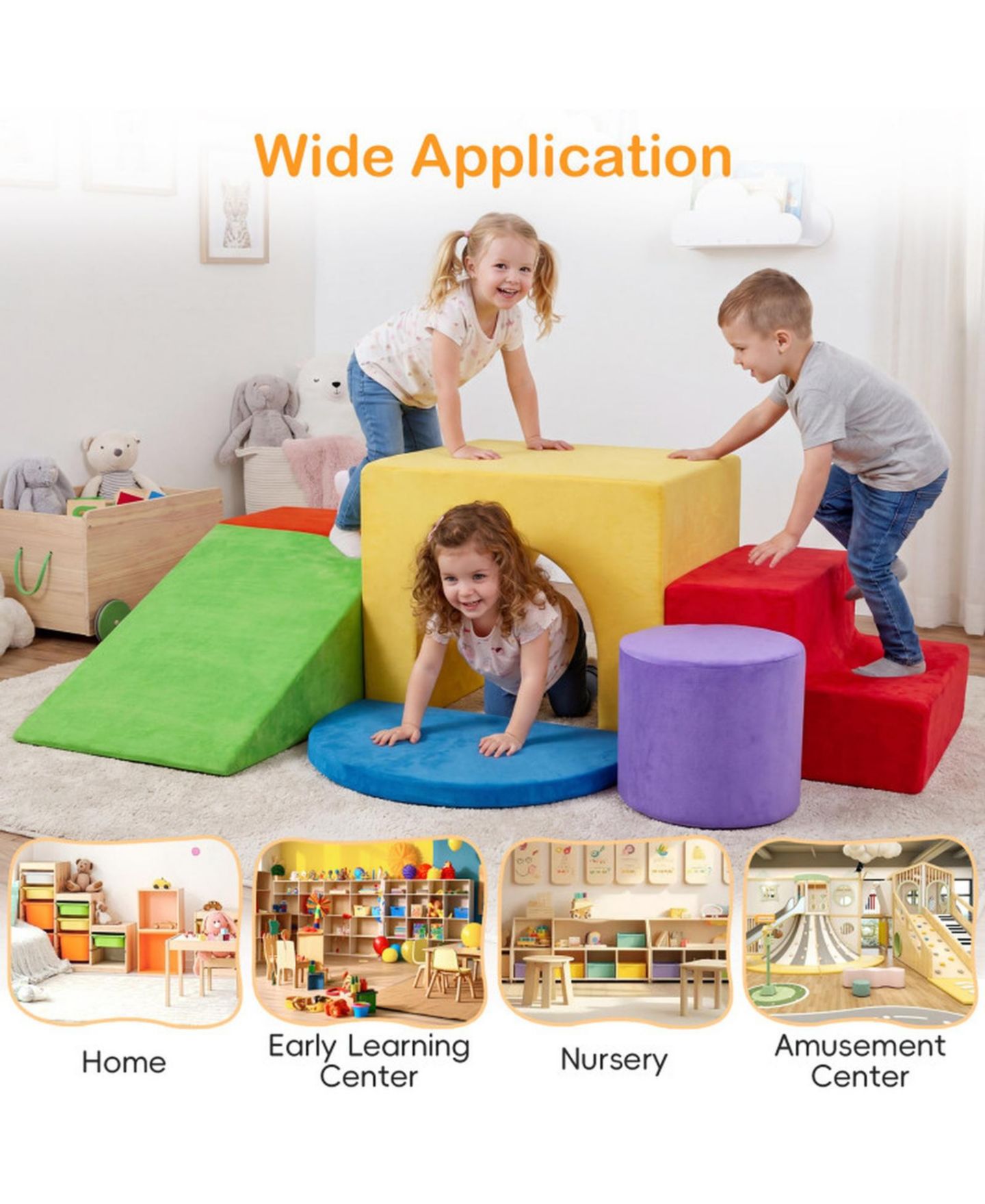 Детские конструкторы SUGIFT Soft Foam Climbing Block 6-Piece Play Set, Ages 3+, цвет: Красный — фото 8