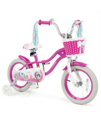 Princess of the Sea 14" Training Wheels Dual Fenders Kids Bike, Ages 3-5