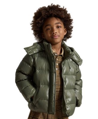 Girls' 2T-6X Glossy Down Hooded Jacket