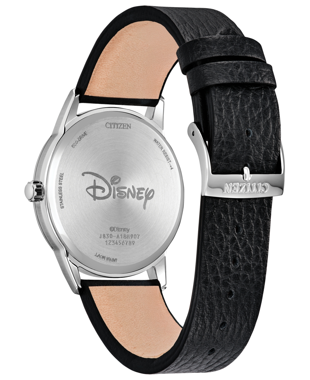 Citizen Men's Mickey's Friends Black Leather Strap Watch 40mm