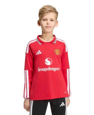 Boys' and Girls' Manchester United 2026/27 Home Long-Sleeve Polo Collar Jersey