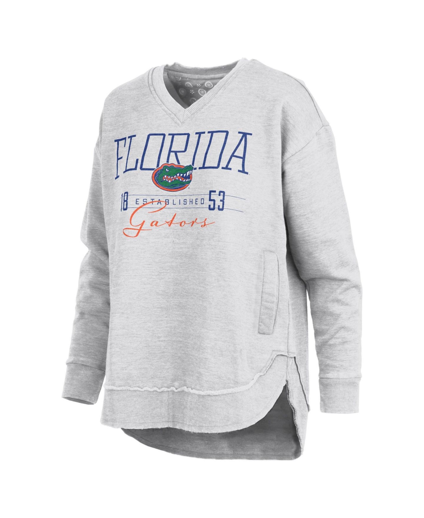 Женская толстовка Pressbox Florida Gators Marcus East Hall Poncho Graphic V-Neck — фото 2