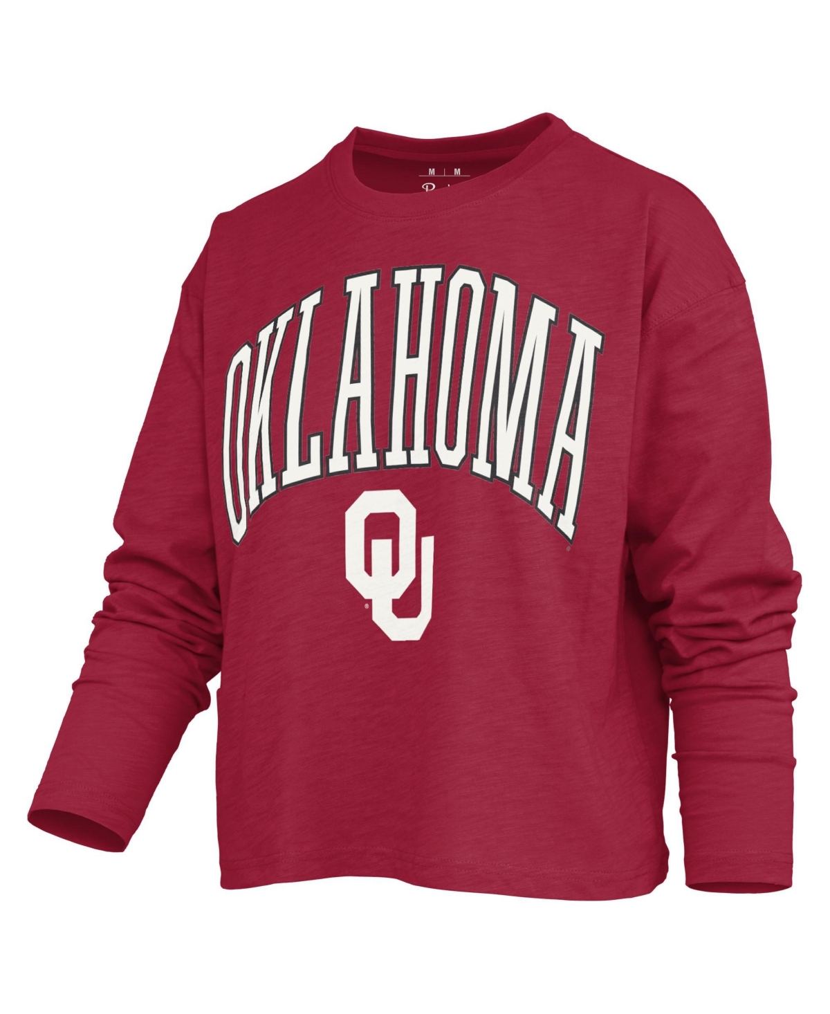 Pressbox Women's Oklahoma Sooners Motley Boxy Waist-Length Long-Sleeve T-Shirt