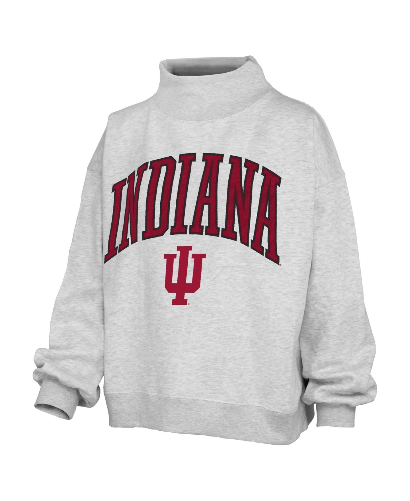 Женская толстовка Pressbox Nelson Texture Lingo Indiana Hoosiers Oversized Mock-Neck — фото 3