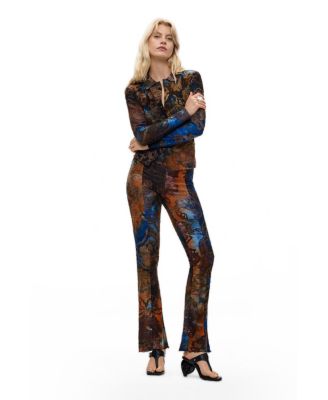 Women's Flocked flare trousers