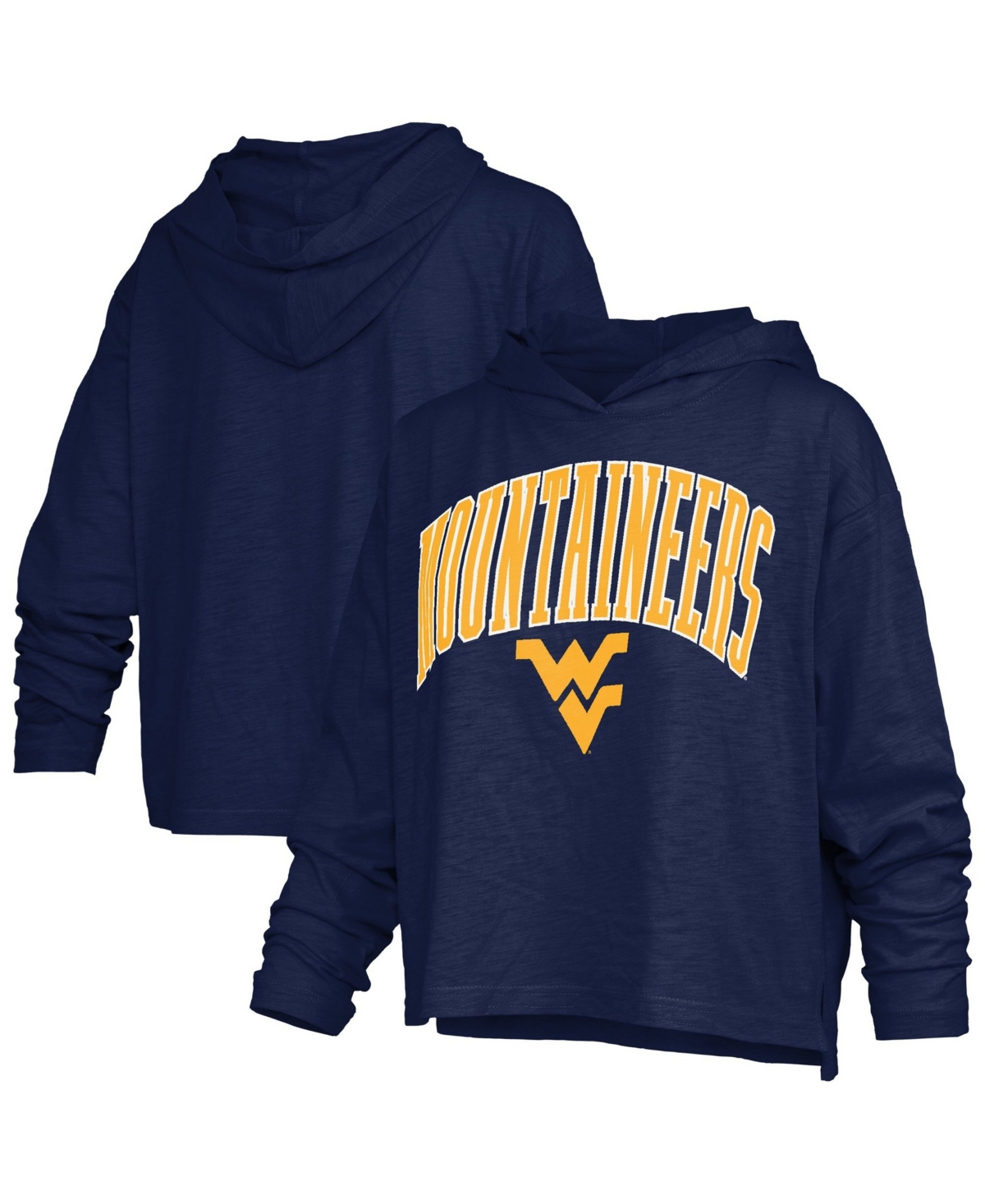 Pressbox Women's West Virginia Mountaineers Nelson Oversized Hooded Long-Sleeve T-Shirt