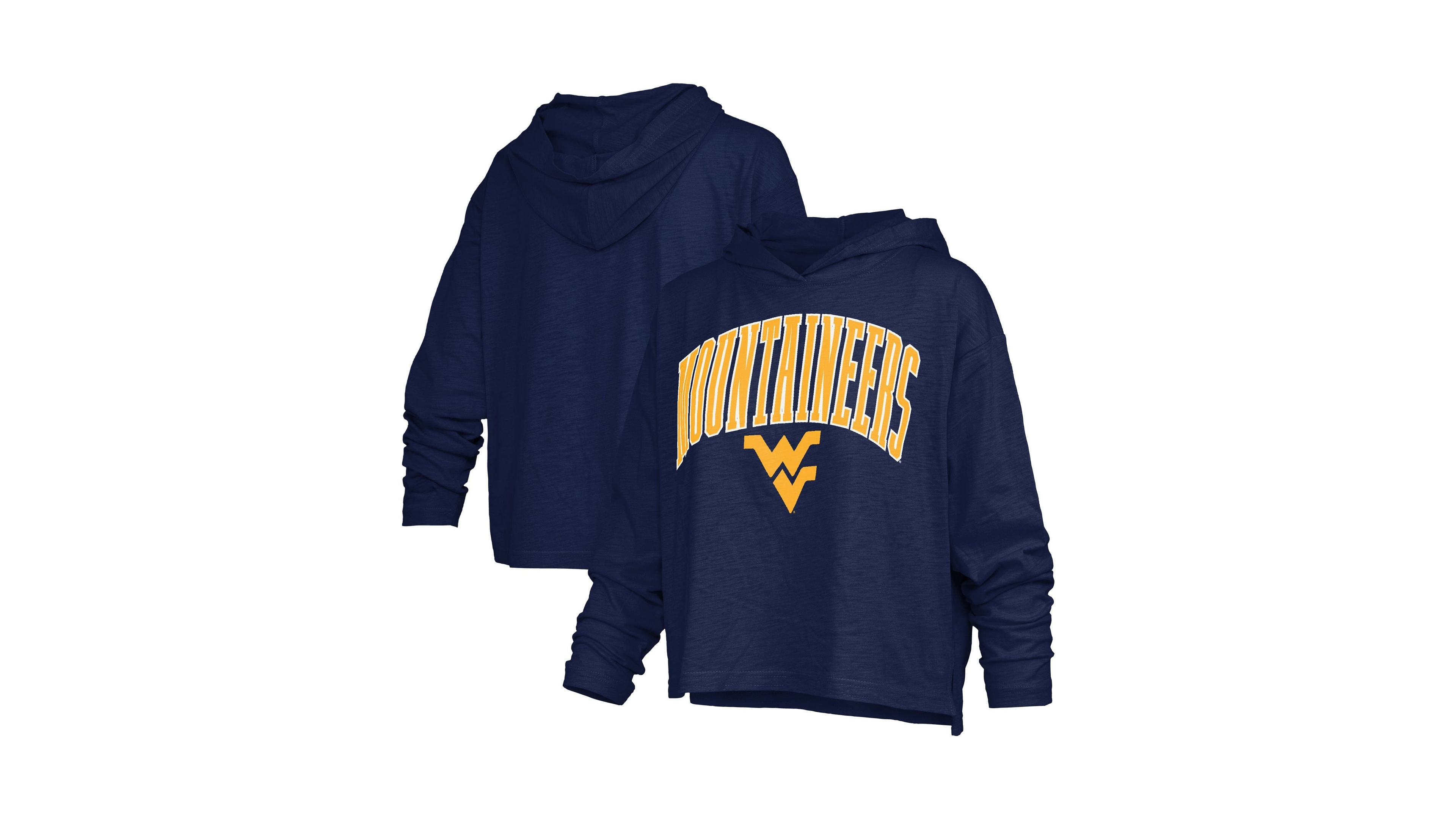 Pressbox Women's West Virginia Mountaineers Nelson Oversized Hooded Long-Sleeve T-Shirt
