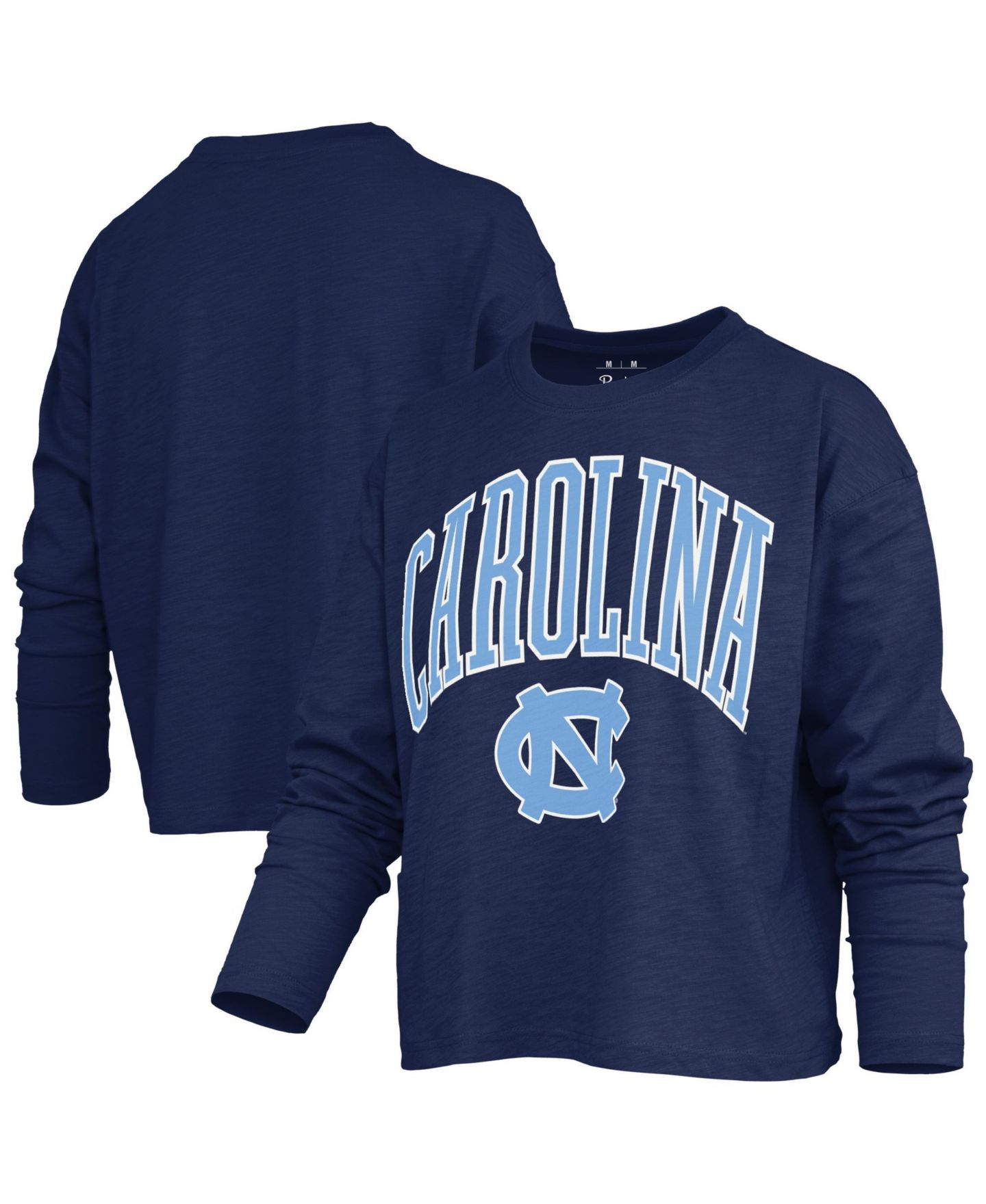 Женские футболки Pressbox North Carolina Tar Heels Motley Dropped-Shoulder Boxy Long-Sleeve — фото 1