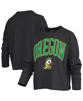 Women's Oregon Ducks Motley Boxy Burnout Long-Sleeve T-Shirt