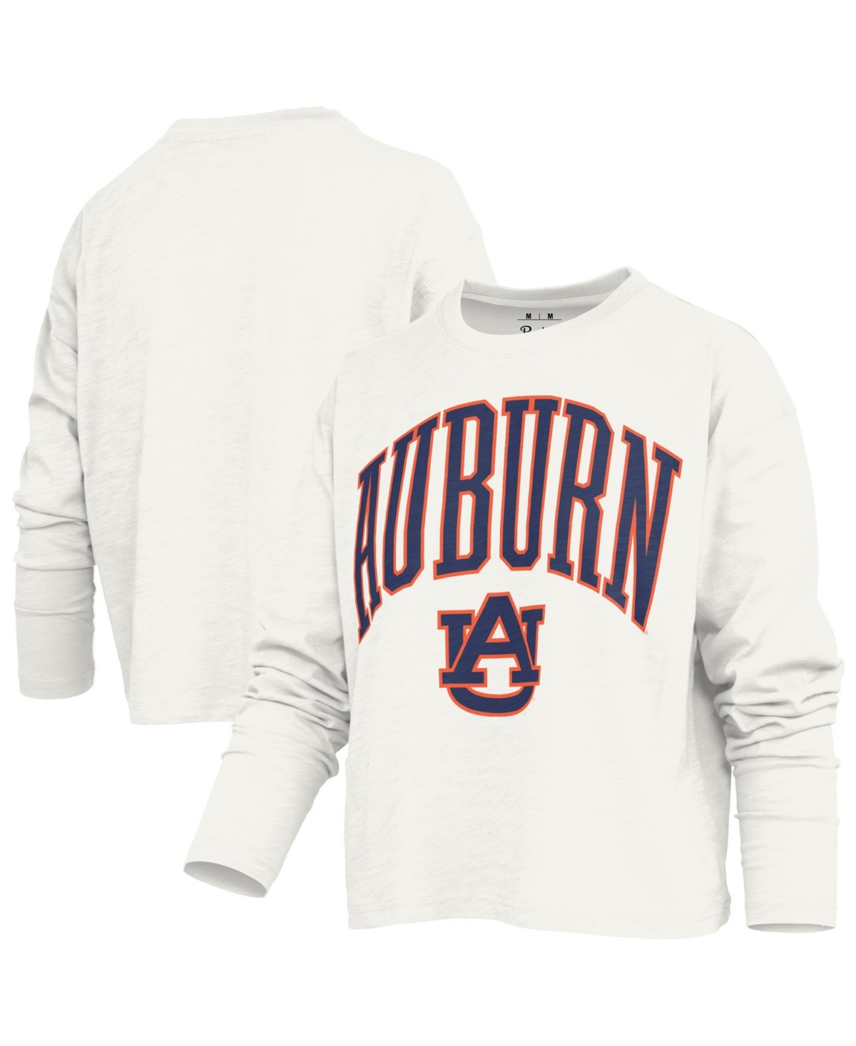 Pressbox Women's Auburn Tigers Motley Boxy Crewneck Long-Sleeve T-Shirt