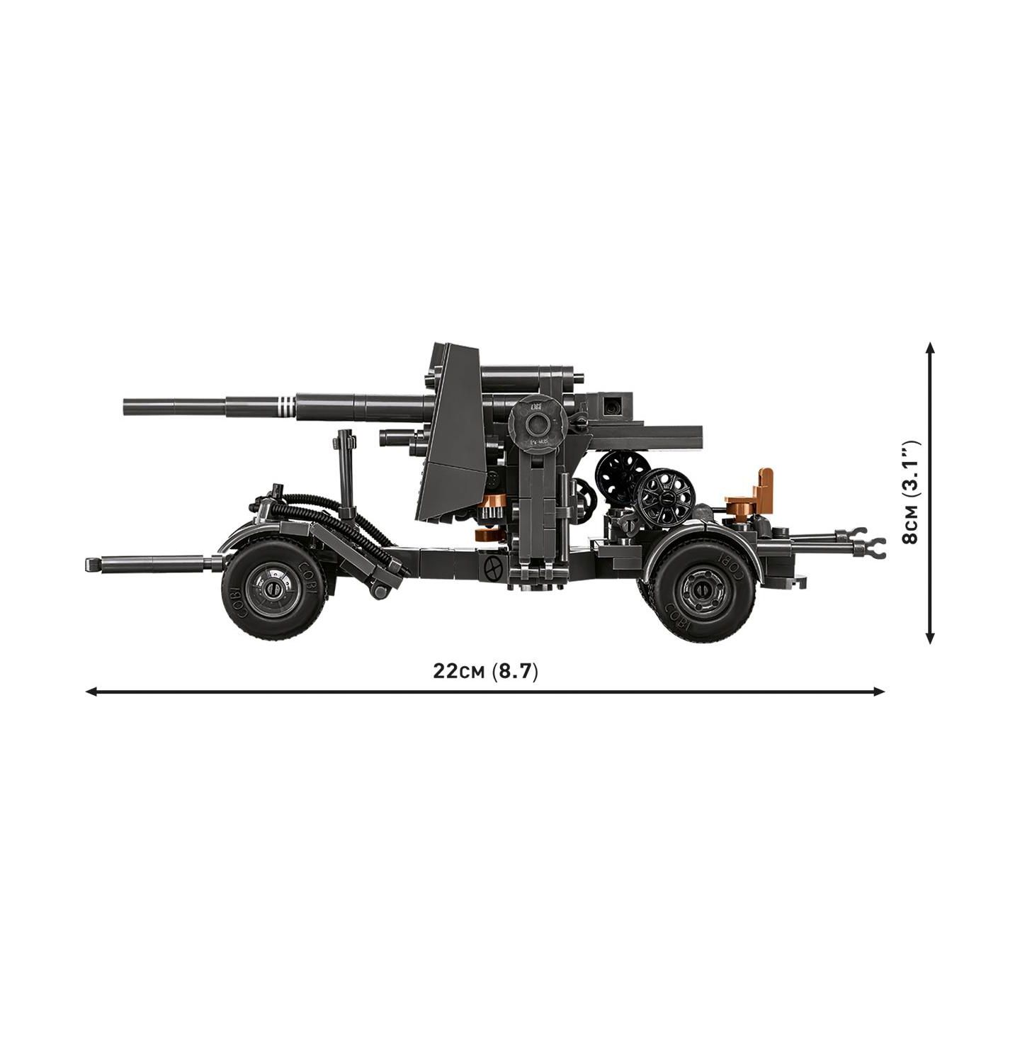 Детский конструктор COBI Historical Collection Wwii 8.8 cm Flak 18 with Carriage 360-Piece Building Set, Ages 9+ — фото 4