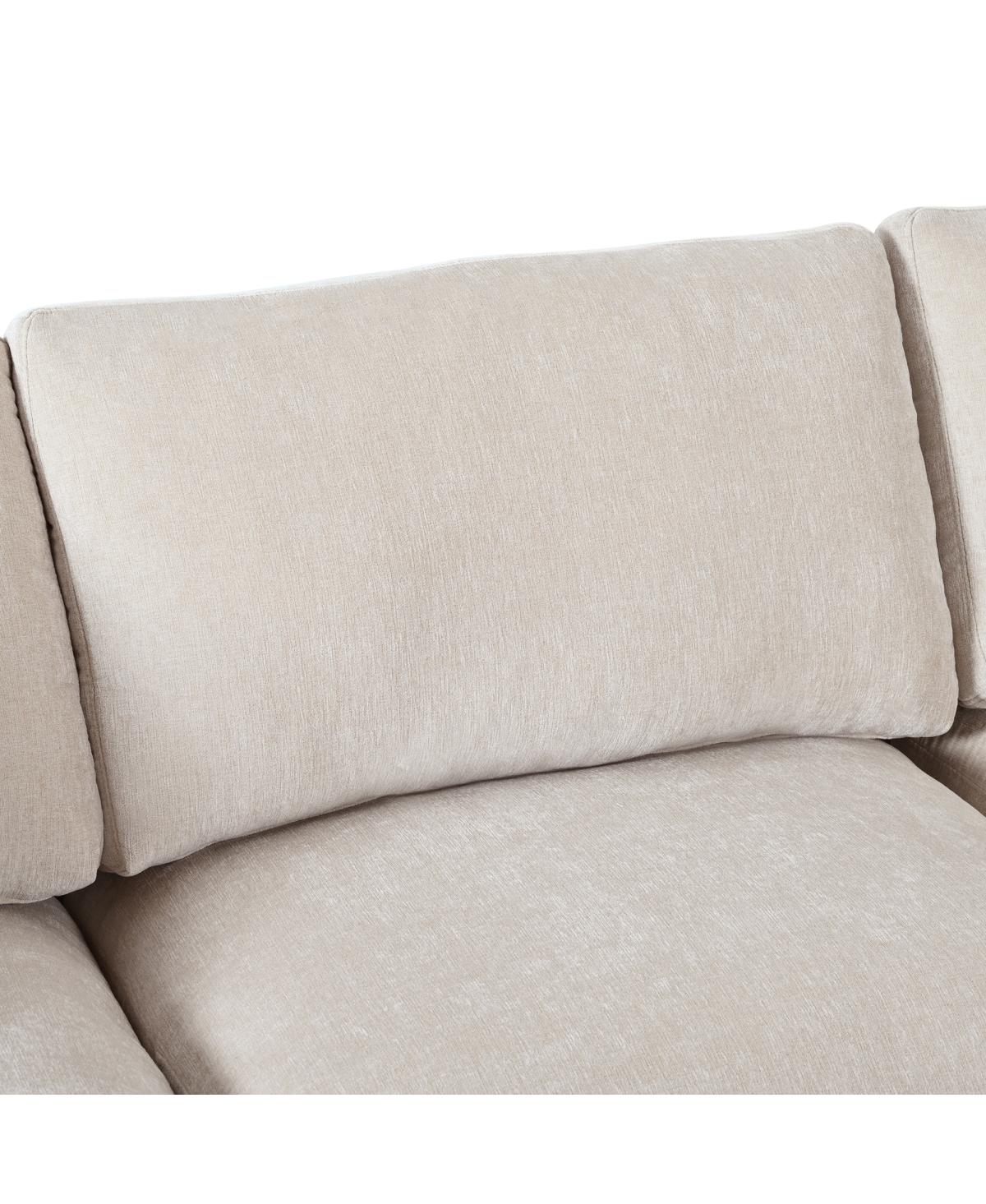 Streamdale Furniture 107" Chenille 3-Piece Sectional Sofa with Curved Chaise