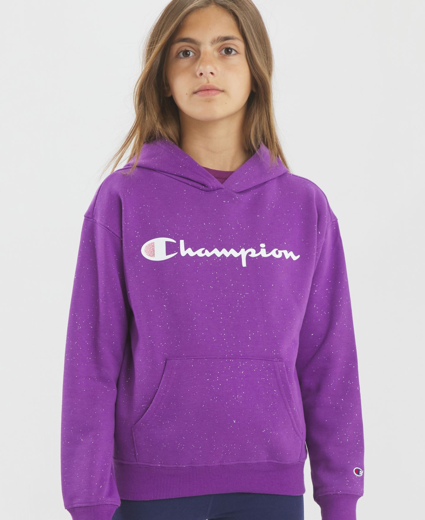 Детское худи Champion с декорированным логотипом, 7-16, цвет: Розовый — фото 3