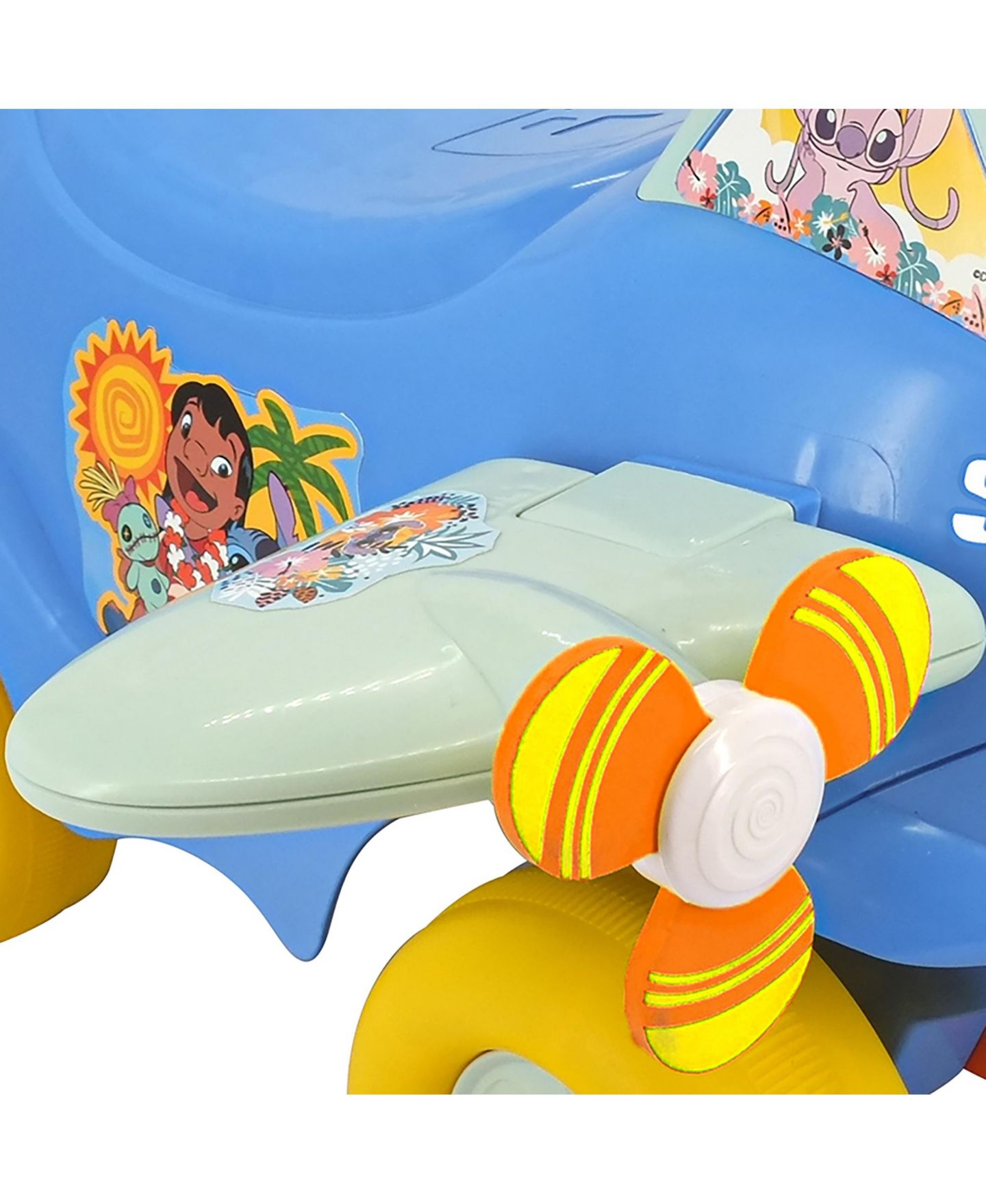 Детская игрушка Disney Stitch Spinning Lights Interactive Ride-On Plane, 20.06" x 17.32" x 16.34", Ages 1+ — фото 10