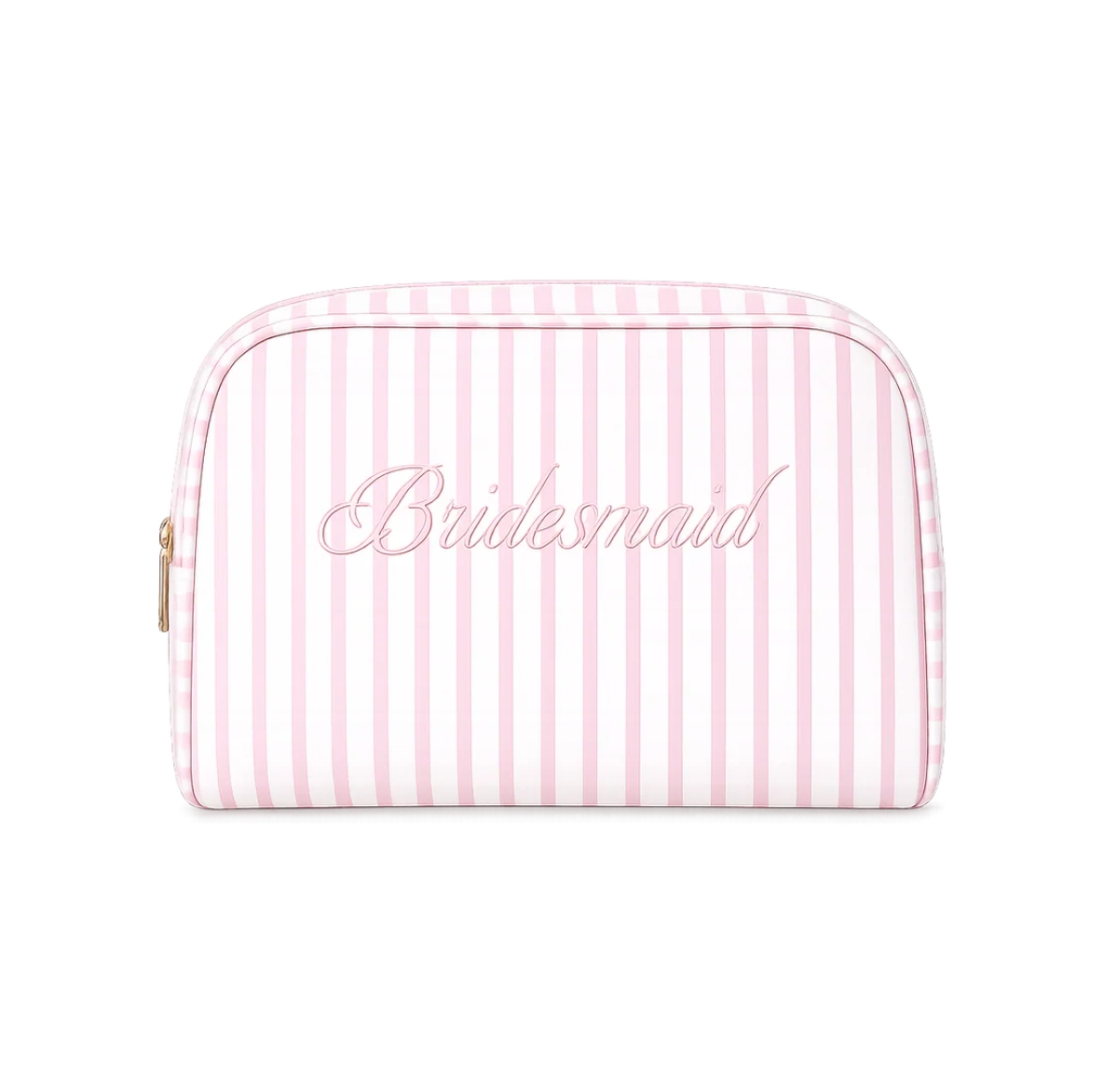 Untamed Petals Bridesmaid Striped Cosmetic Bag