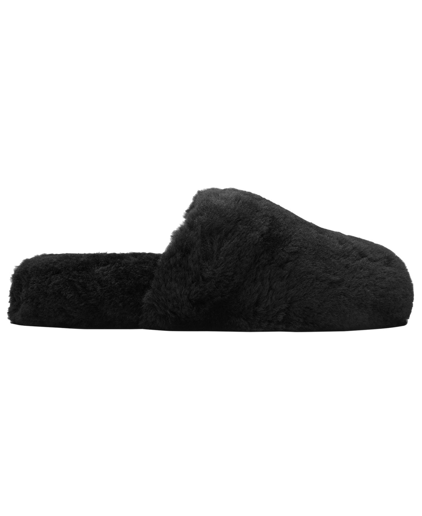 Женские тапочки COACH Slipper In Shearling Slip-On Slippers, цвет: Чёрный — фото 2