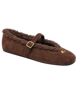 Women's Sculpted C Shearling Mary Jane Flats