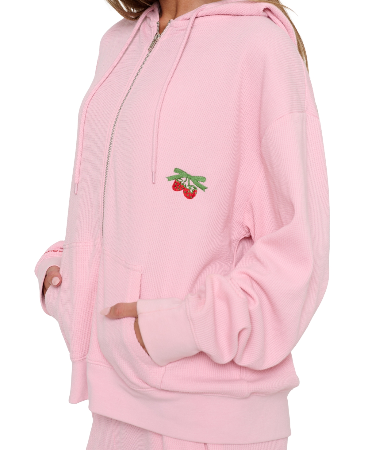 Mayfair Juniors' Life Is Sweet Graphic Kangaroo-Pocket Full-Zip Hoodie